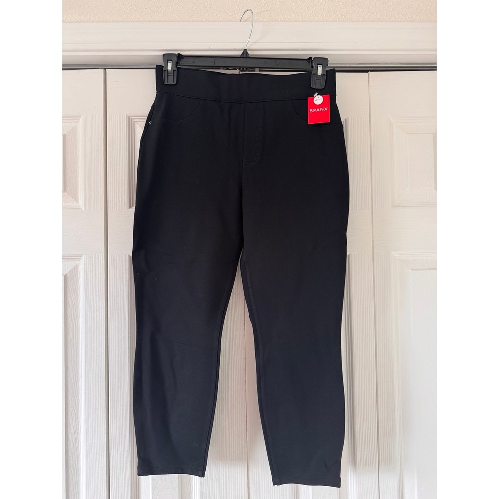 SPANX Black Petite Ankle Pants Size Large Petite NWT Stretch Slimming